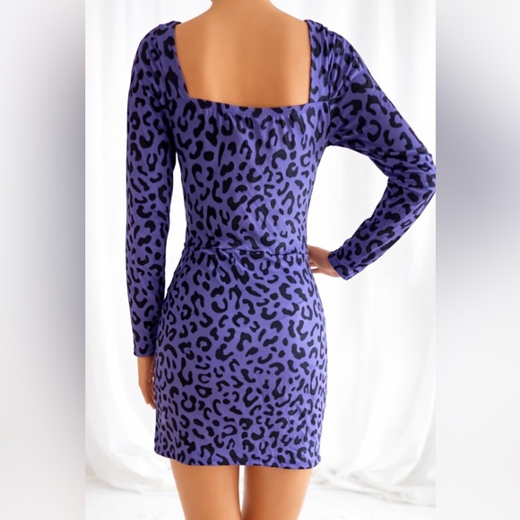 SHEIN Purple Animal Print Ruched Set - Picture 2 of 3